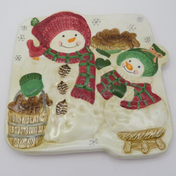 BICO Snowman Ceramic Trivet Holiday Kitchen Decor Gingerbread Cookie Design 6” - Picture 10 of 10